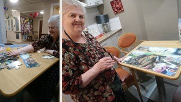 Residents challenge themselves to a jigsaw at Hayes care home